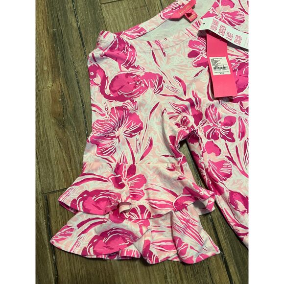 Lilly Pulitzer Lula Dress Ruffle Sleeve Flamingo Coral Reef Size Small NWT - Picture 4 of 8